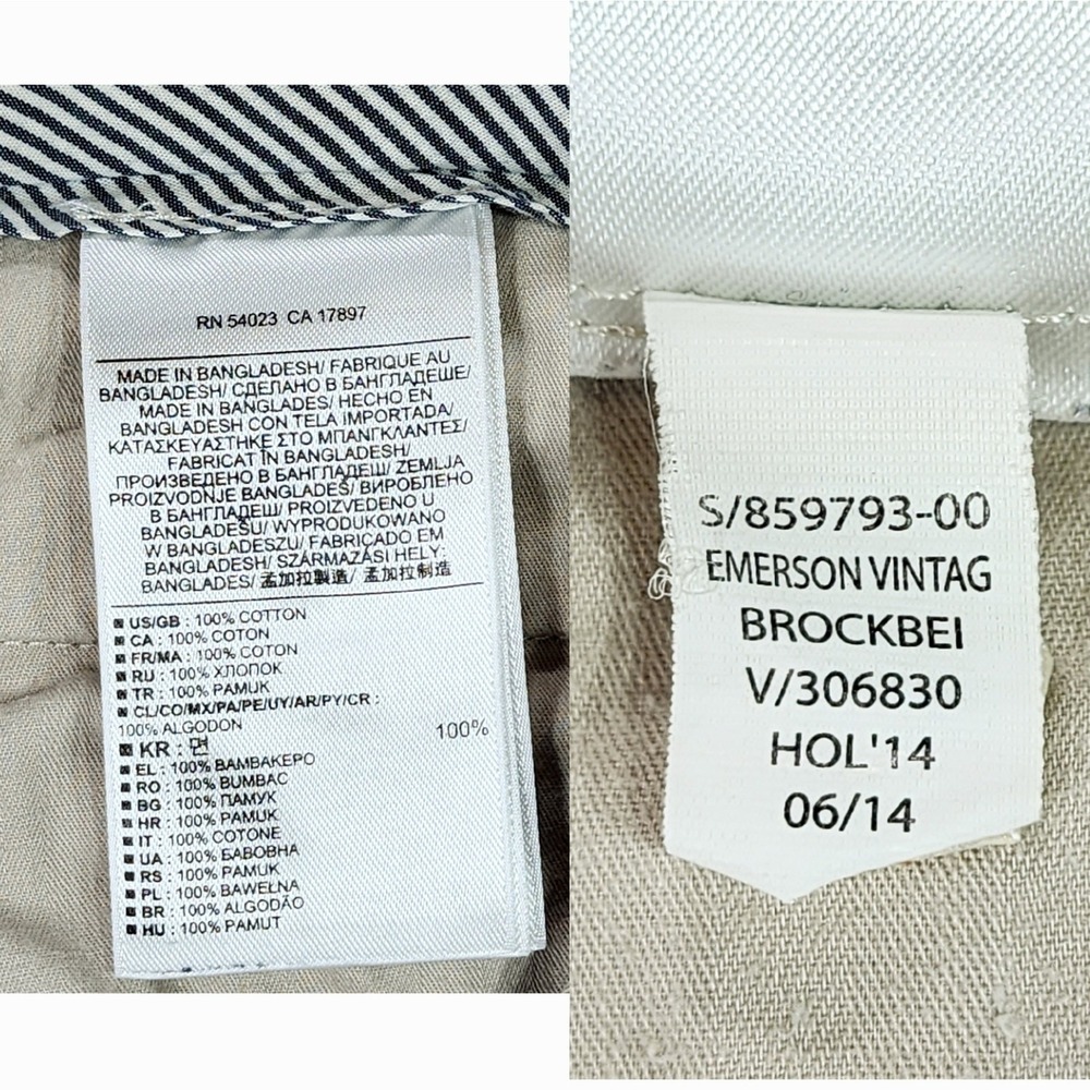 Banana Republic 31x34(31) Emerson Vintage Chino Pant Men Khaki Beige 100% Cotton - Picture 3 of 11